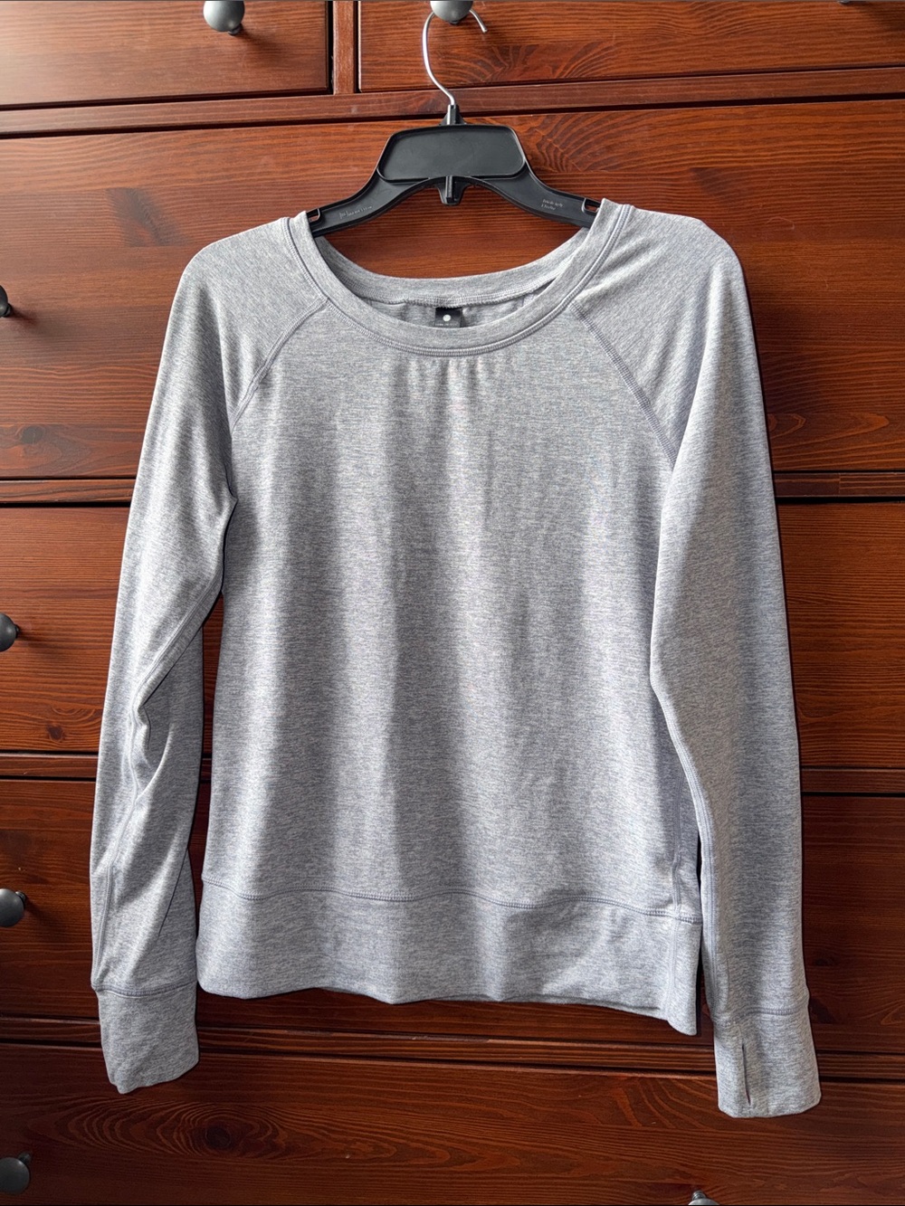 Yogalicious Open Back Heather Gray Crewneck Long Sleeve Pullover | Size S